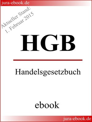 cover image of HGB--Handelsgesetzbuch--Aktueller Stand